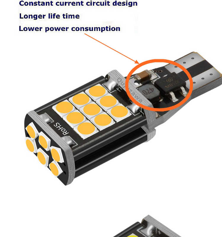ODM 3030 T15 Automotive LED Turn Signals Canbus Error Free Brake Reversing For Cars