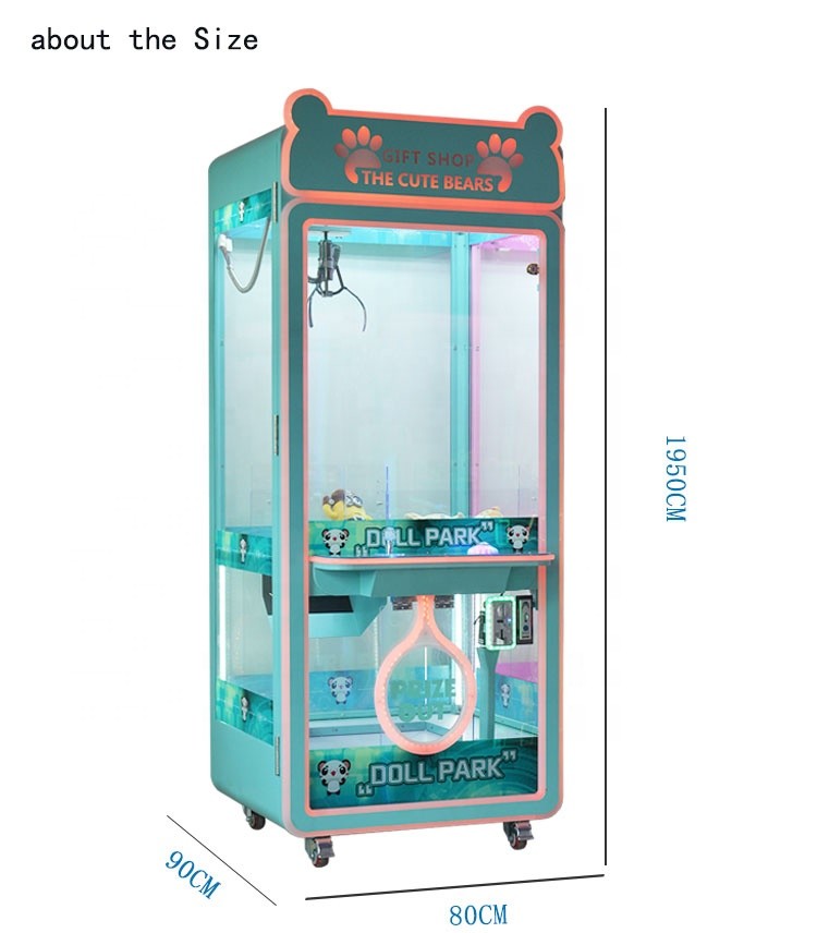 710mm Prize Custom Doll Machine 4 Side Transparent Claw Crane game