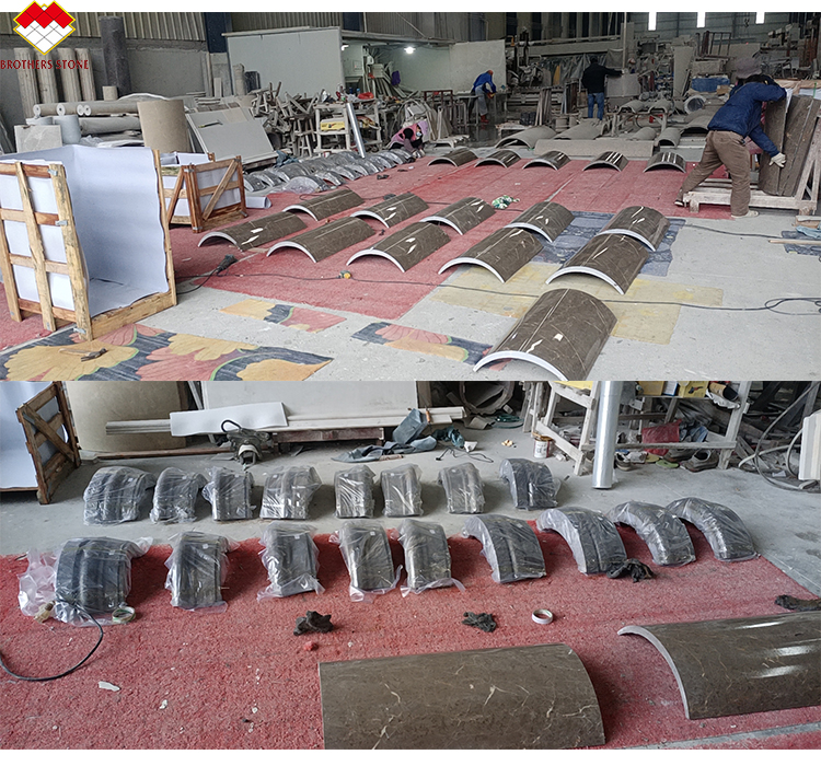 Customized Modern Grey Marble Pillar Covering Design Style for Hollow Column Cladding