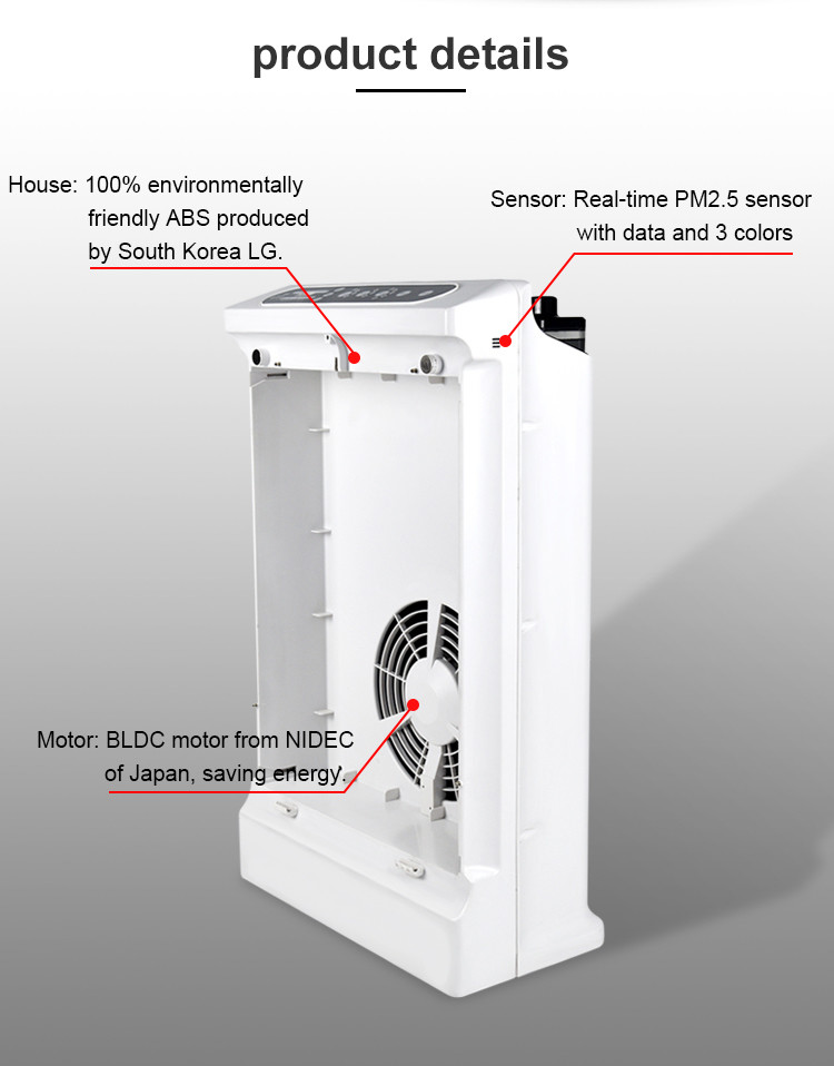 55W UVC Hepa Air Purifier 1.0L Water tank Plasma Generator Humidifier