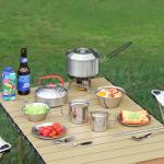 Hot Sale 304 Stainless Steel Outdoor Camping Cookware Mess Kit Portable Picnic