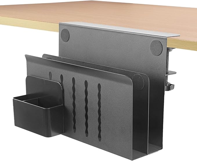 Convenient Laptop Holder for Desk Organizer No Drill Under Desk Drawer Clamp on Shelf