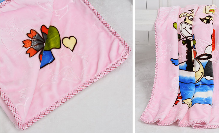Cartoon Character Blankets For Sofa Throws , Baby Flannel Receiving Blankets