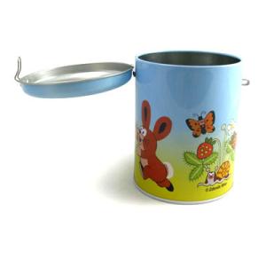 Quality round coin bank tin box with lock wholesale