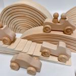 Rainbow 35.5cm Coloured Wooden Building Blocks Large Baby