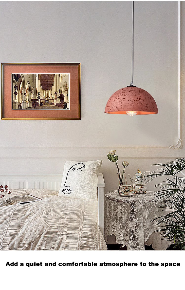 Nordic Simple Wabi-Sabi Style Led Droplights Living Room Bedroom Dome Pendant Light(WH-AP-589)