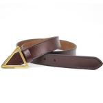 Side Stitching Women's Fashion Leather Belts Triangle Nail Bottom Buckle