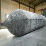 Rubber Pneumatic Air Bags , Black Cylindrical Boat Launching Airbag