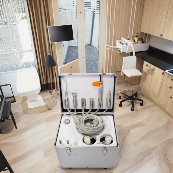 Mobile Dental Unit with Silent Compressor Portable Dental Turbine Unit Dental