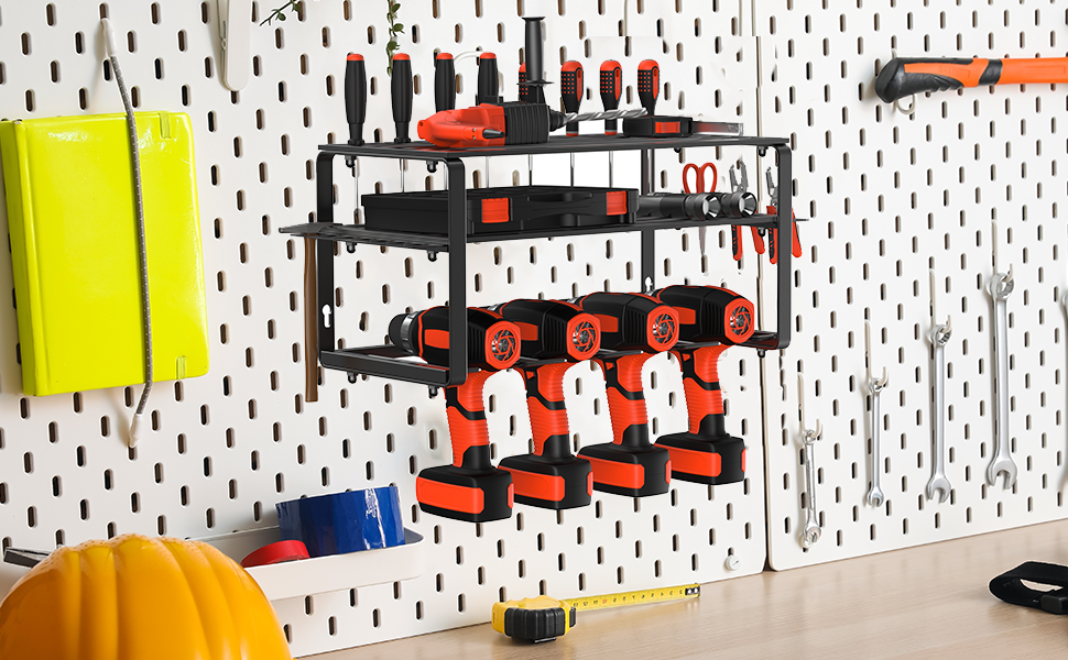 Metal Utility Storage Rack Wall Mounted Heavy Duty 3 Layers 410*200*230mm 2mm Thickness