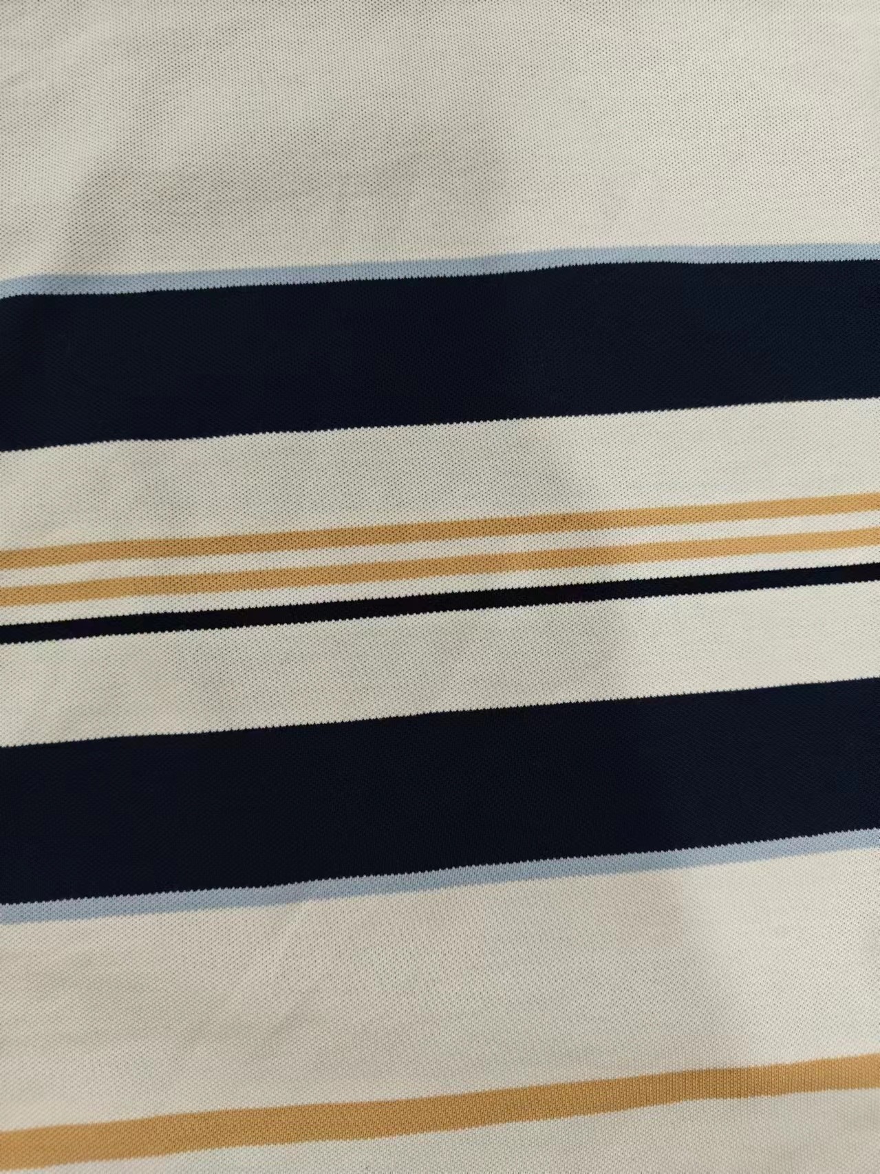 Excellent Elasticity And Durable Striped Knit Fabric For Polo Shirt