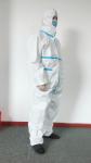 White Blue Disposable Isolation Gown Chemical Protective Coveralls