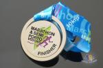 Kids Football And Marathon Finisher Metal Award Medals And Ribbons , Custom