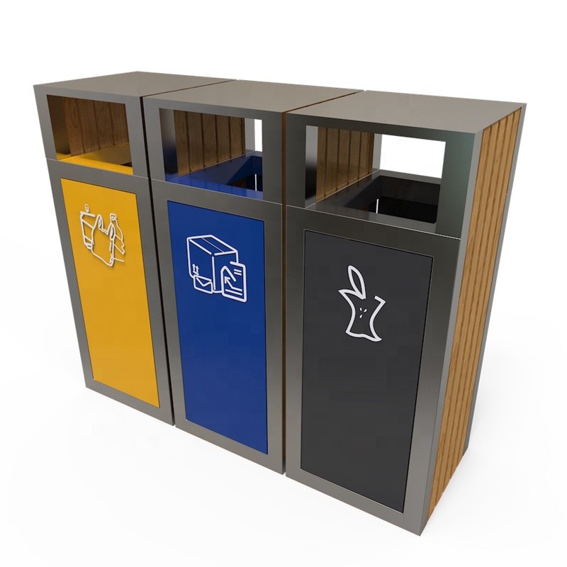 36L Outdoor Wooden Trash Can