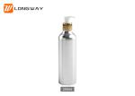 Round Silver Aluminum Cosmetic Containers , OEM Lotion Pump Bottle 250ml