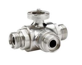 Quality 3 Way Full Bore Stainless Steel Ball Valve with “T” or “L” port DIN 11851 threaded-ends wholesale