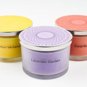 Quality Christmas Glass Jar Scented Fragrance Candles Natural Soy Wax And 3 Wicks wholesale