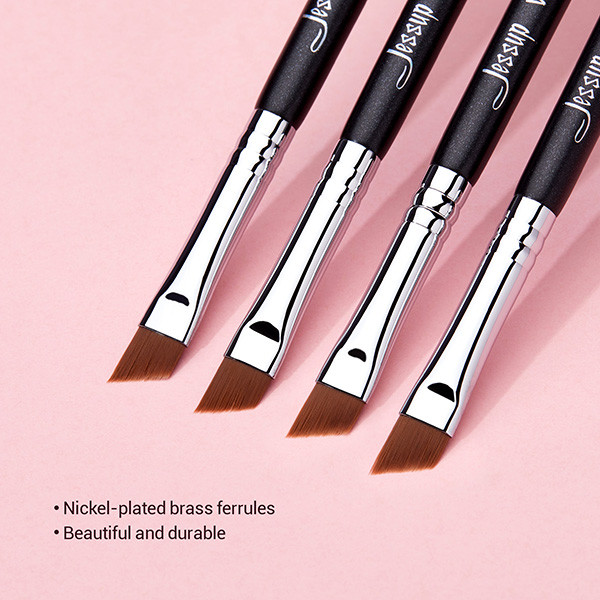 Angled Thin Eye Jessup Makeup Brushes For Powder Cream Liquid