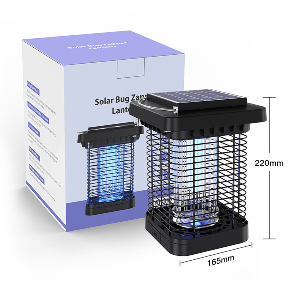 Solar Bug Zapper Outdoor & Indoor Mosquito Zapper Waterproof Fly Trap Portable Electric Mosquito Killer with LED Light for Home