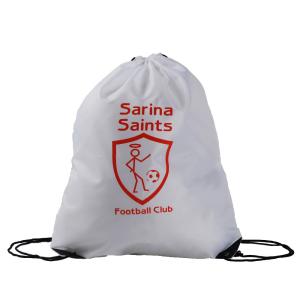 Quality PU Corner 210D White Waterproof Polyester Drawstring Bags wholesale
