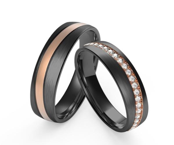 Black Stainless Steel Fashion Men Jewelry With IP Rose Gold Set Whole Row Of