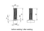 Colour Groove Stainless Steel Weld Studs For Short Cycle Stud Welding DIN EN ISO