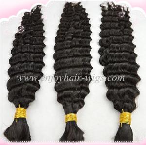 Quality Malaysian 5A virgin remy hair bulk ,natural color(can be dye) deep wave 10''-26''length wholesale