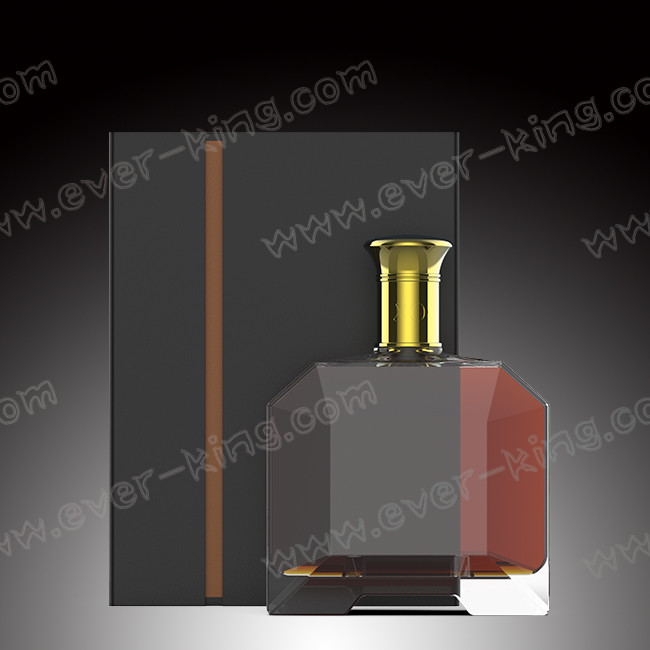Screen Printing Rectangle Custom Glass Bottle 500 ML For Tequila