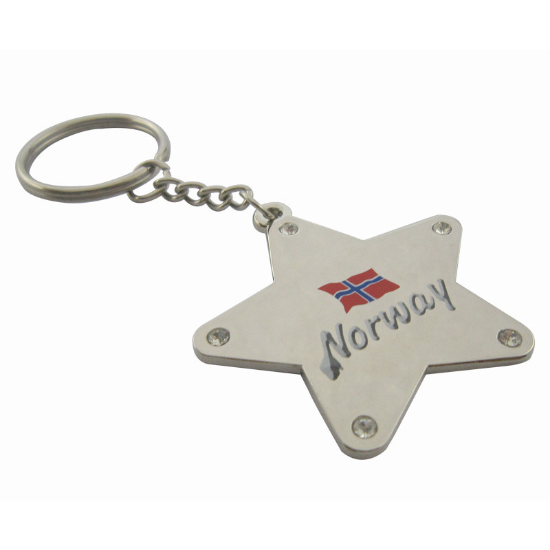 Great Gifts Metal Promotional Pentagram Keychain Logo Customized