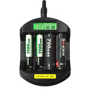 Quality Soshine C5 battery charger for 4pcs LiFePO4 14500/10440 NiMH AA/AAA LCD Quick Battery Charger(USB 5V+DC 12V) wholesale