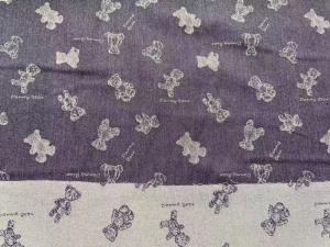 Quality 100% Cotton Printed Denim Fabric 7 Oz Shrink Resistant wholesale