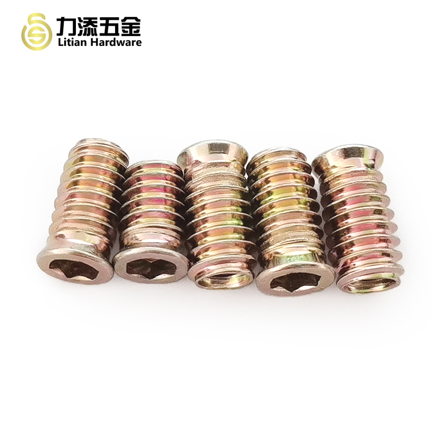 ODM Wood Rivet Nut , M6 Metric Threaded Inserts For Wood Stress Relieving