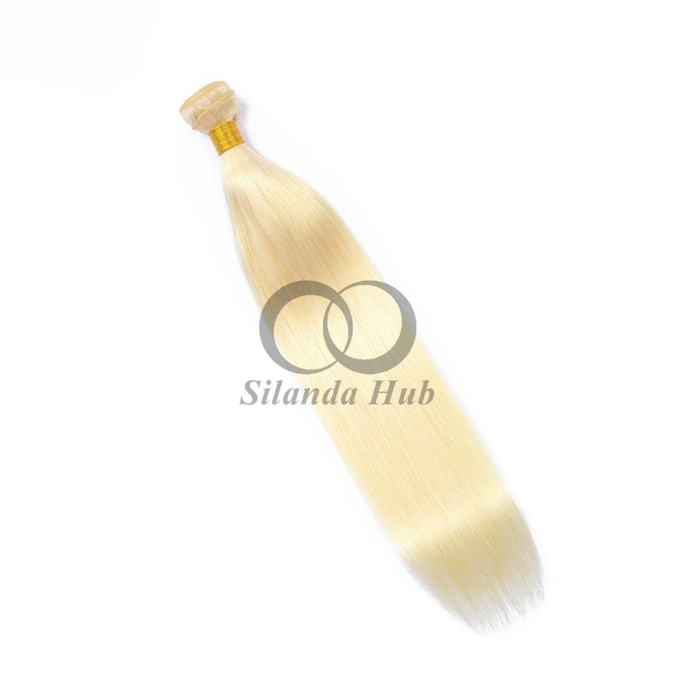 #613 Bleached Blonde Straight Remy Human Hair Bundles Sew In Weave Bundles Brazilian Bundle Deals
