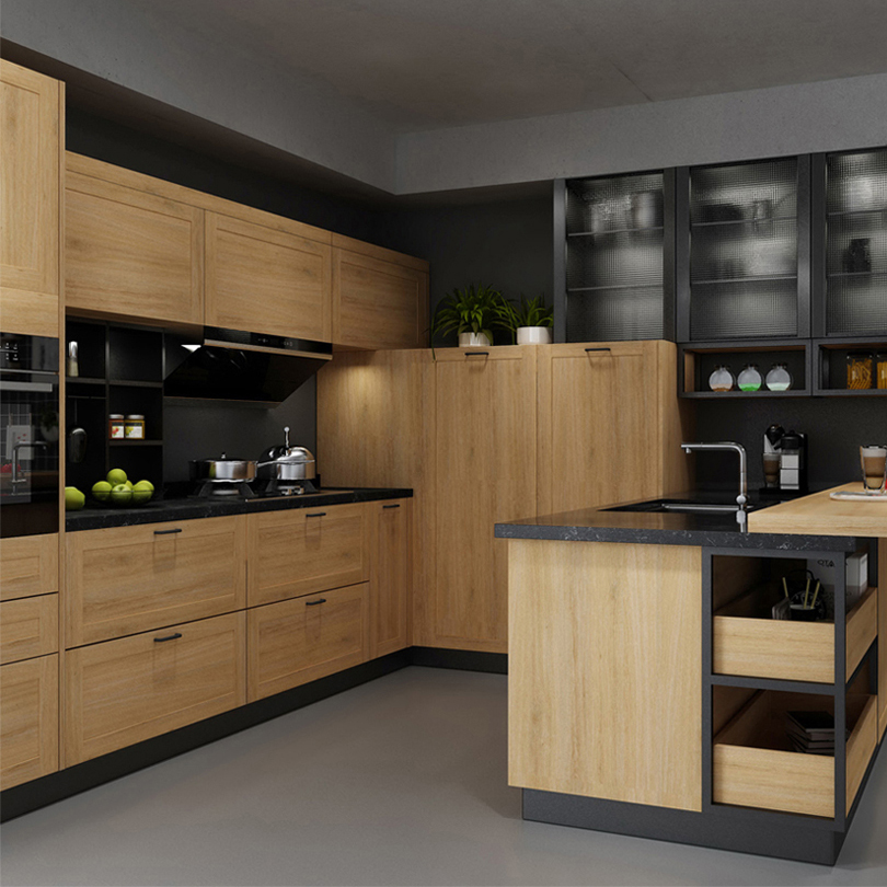 Design Italian Style Kitchen Cabinet Custom Waterproof Cupboards for Villa/Apartment