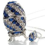 Enamel Green Faberge Egg Jewelry Box Faberge Easter Egg Trinket Box Gift Box