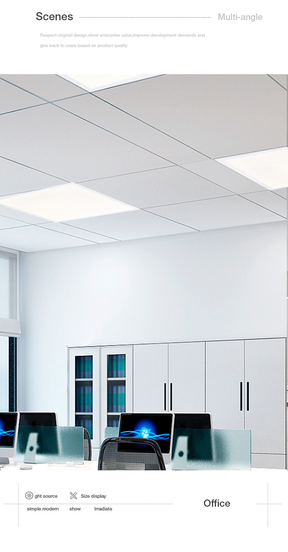 595x595mm 40W Flat Panel LED Lights Surface Mounted Square Aluminum