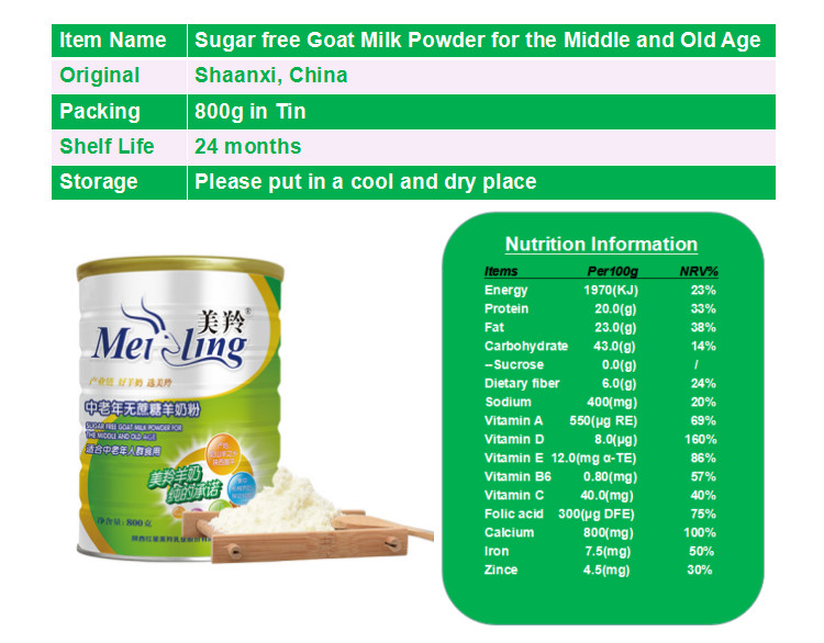 Fresh Sugar Free High Calcium 800g Elderly Milk Powder