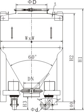 High Strength Structure Intermediate Bulk Container Blender Mixing IBC Bin