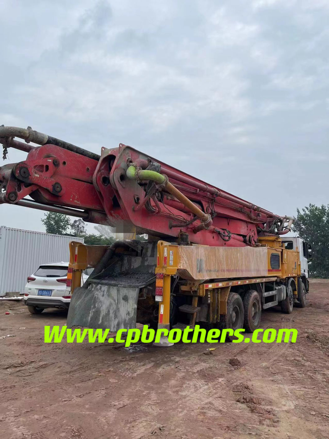 Pecfect Original Condition 2013 Putzmeister 56m Concrete Pump Placing Boom Beton Boom Pump Truck on Benz Chassisstable Working in Job Site Every Day