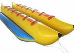 Six Person Yellow Inflatable Water Toys / Lake Inflatable Banana Boat