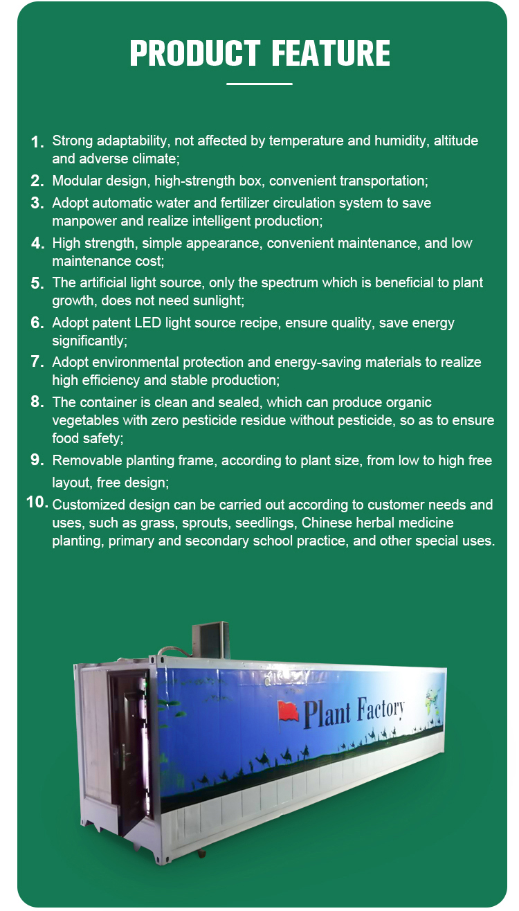 Ventilation fan 40ft Container Greenhouse for Advanced Plant Growth