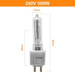 240V 500 Watt Quartz Halogen Bulb Lumens High G9.5 Infrared Heating Theatre TV