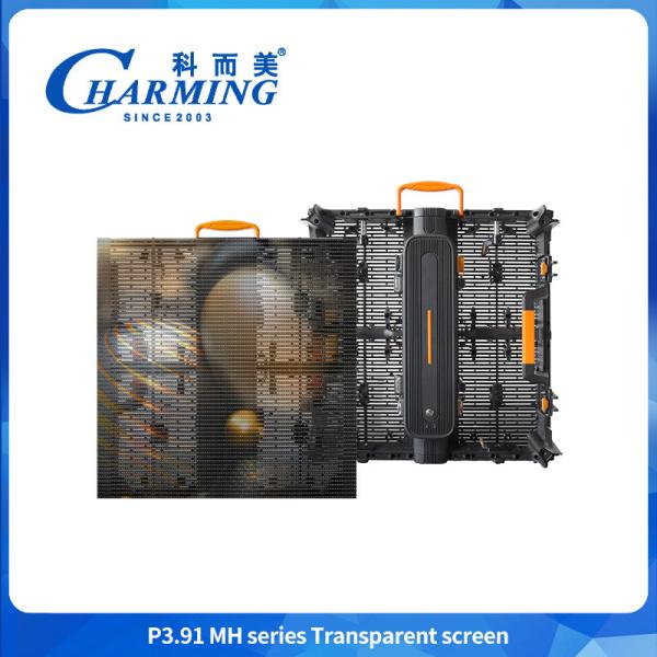 3840Hz Transparent Video Glass Screen 500*500mm Advertising Led Billboard P3.91