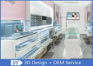 Quality Creative Jewelry Store Showcases With MDF + Glass + LED + Lock / Jewellery Shop Furniture wholesale
