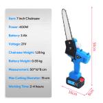 2021 Portable 7 inch Electric Chainsaw Cordless Mini Battery Chainsaw with
