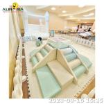Blue Indoor White Trampoline Fence Climbers Square Ball Pool Soft Play Equipment