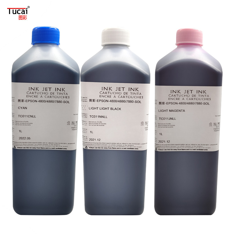 Printing is smooth and colorful. Tablet machine eco-solvent ink for Epson R4880/7880/9880/7800/1390 for metal acrylic g
