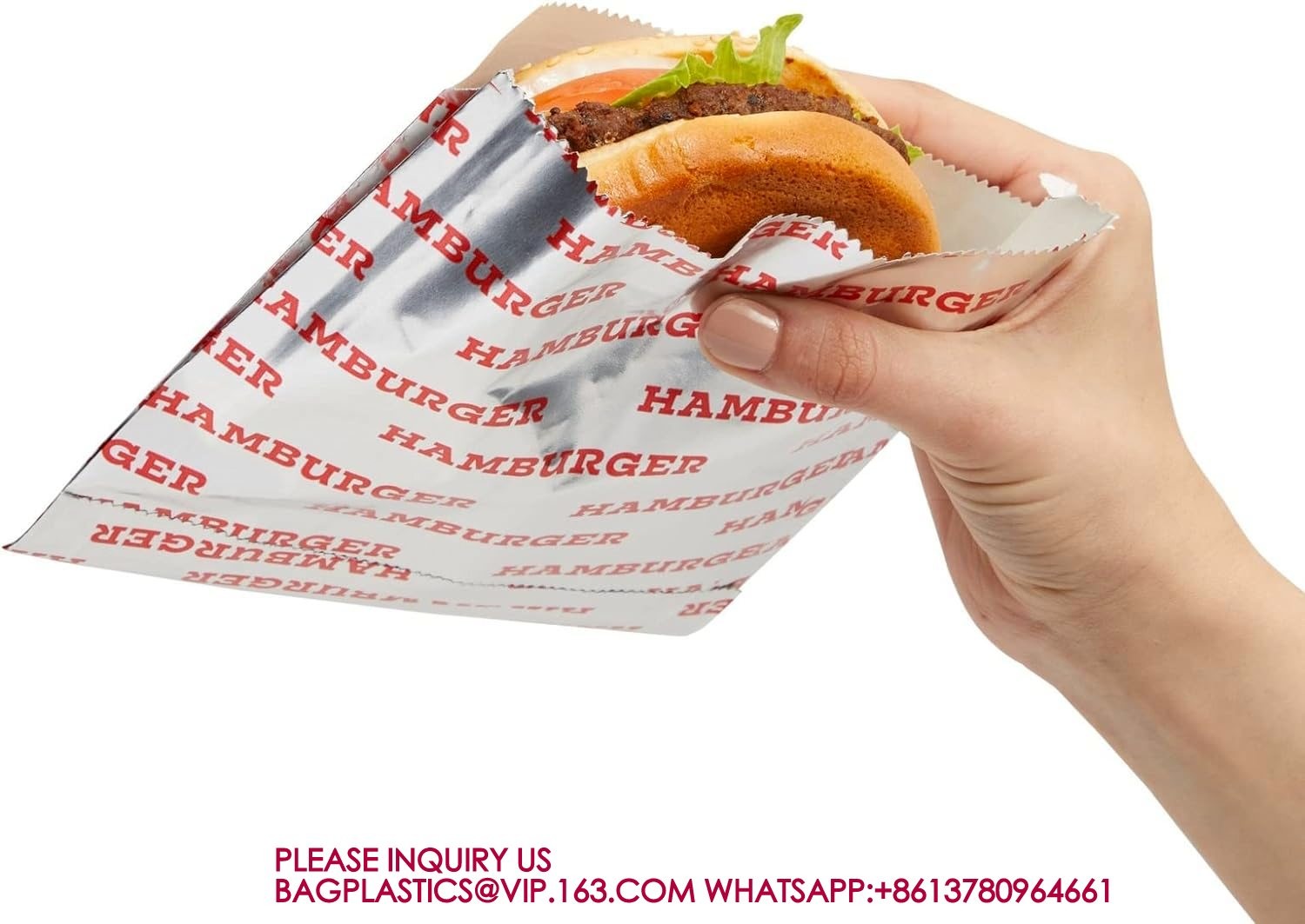 Foil Paper Hot Dog Holders Hamburger Wrapper Combination Pack, Grease Resistant Food Bag