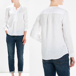 Quality Simple White Pure Muslimah Linen Blouse Women Ladies wholesale
