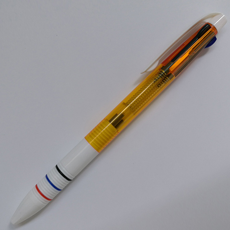Transparent 3color click ball pen with customized LOGO